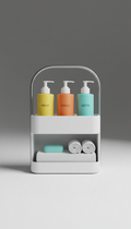 Bathroom caddy with easy-carry handle