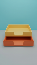 Desk organizer tray duo in minimalist white